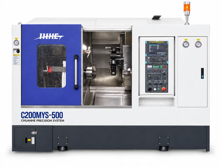 Pusat Bubut-Frais CNC Spindel Ganda C200MYS-500