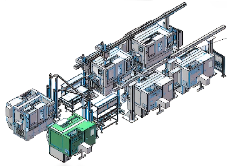 Original P160 material-channel automation arrangement
