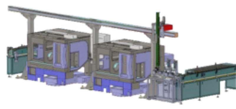 Original P200 one-drag-two gantry automation arrangement
