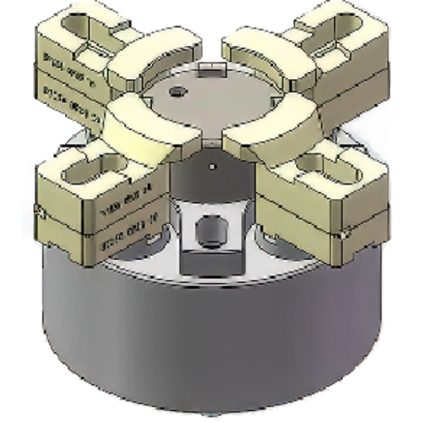 Original four-jaw chuck with air-tightness detection
